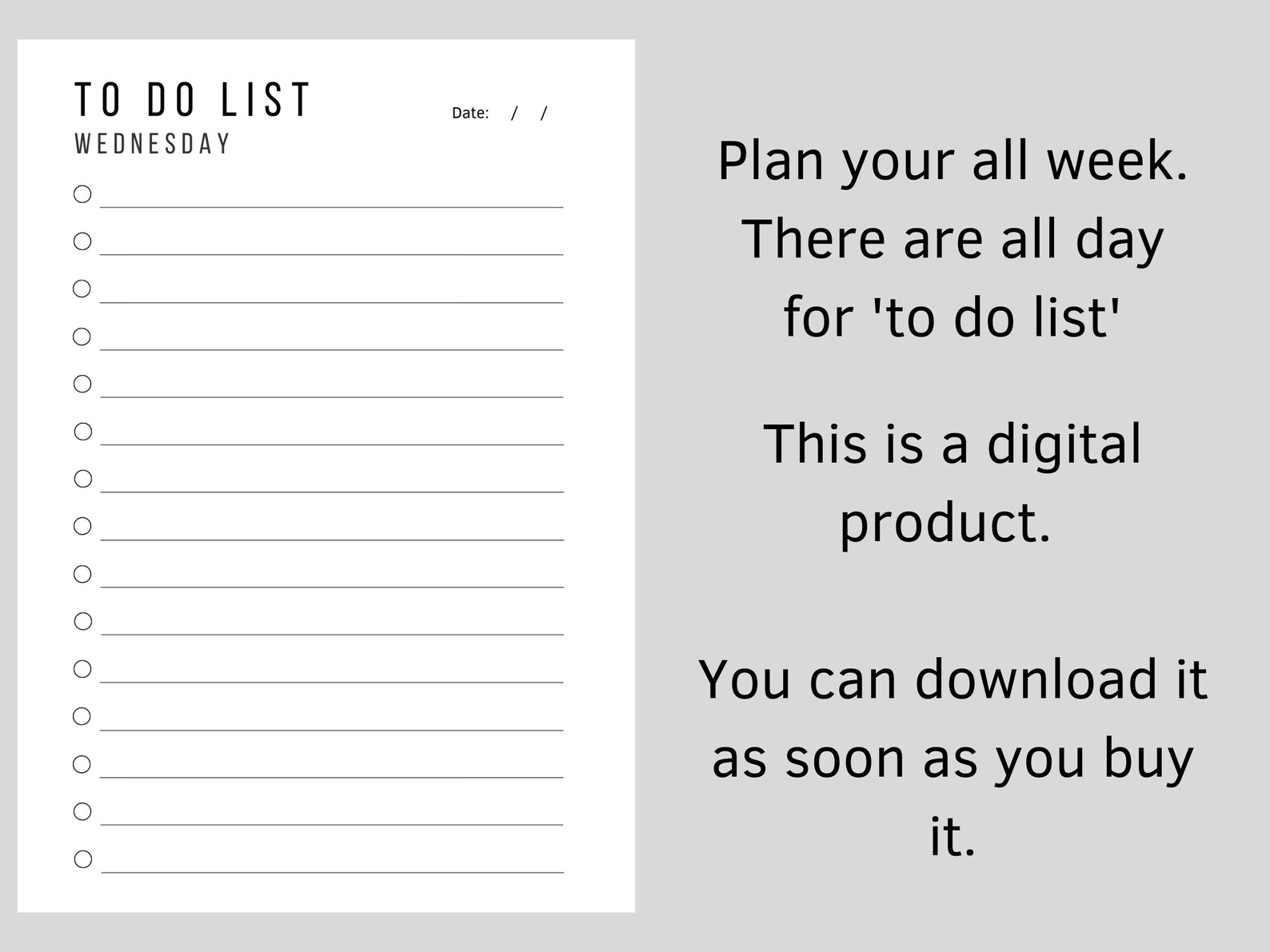 Printable To Do List Weekly Daily To do List Planner Daily Etsy