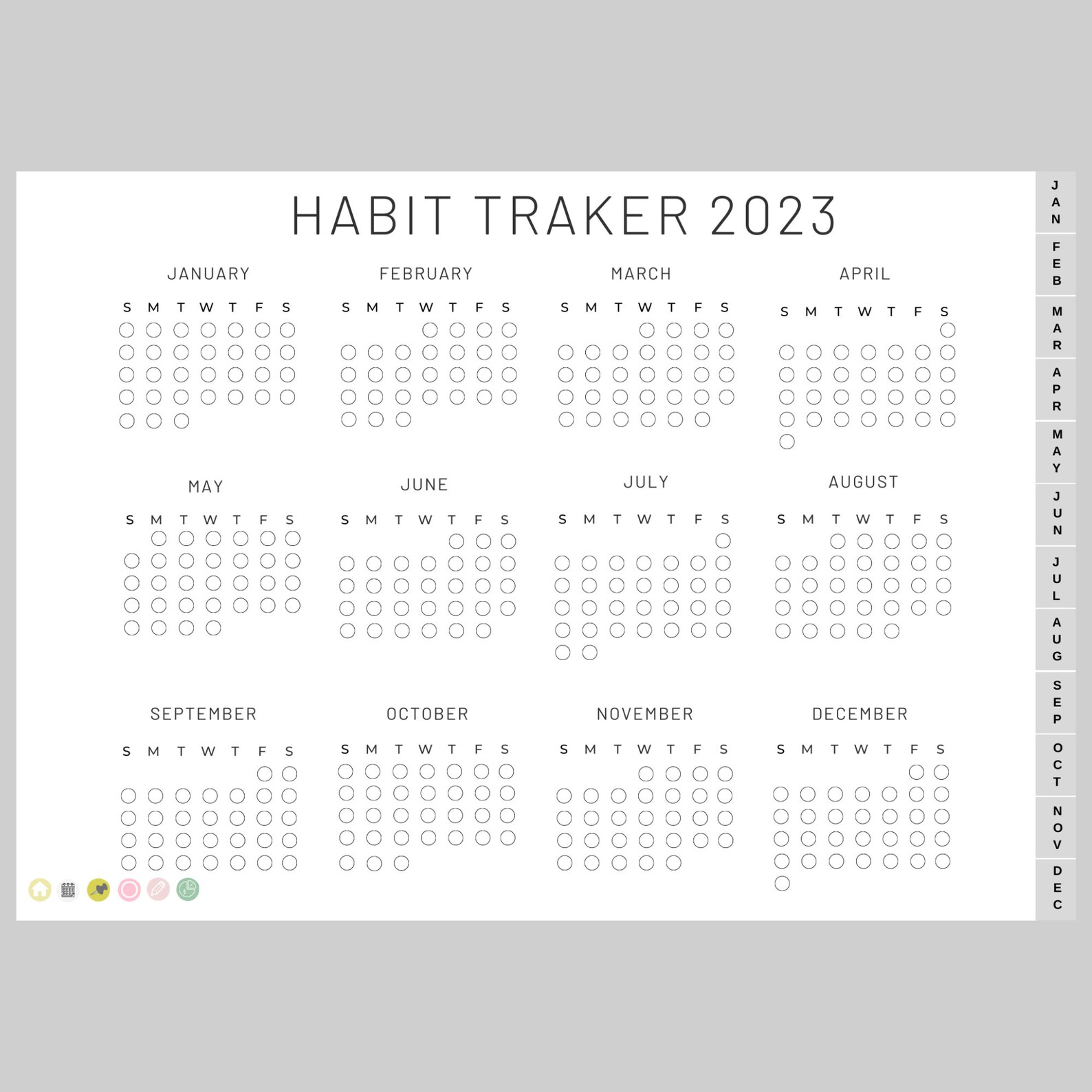 2023 Digital Planner Calendar Hyperlinked 2023 Hyperlinked Etsy