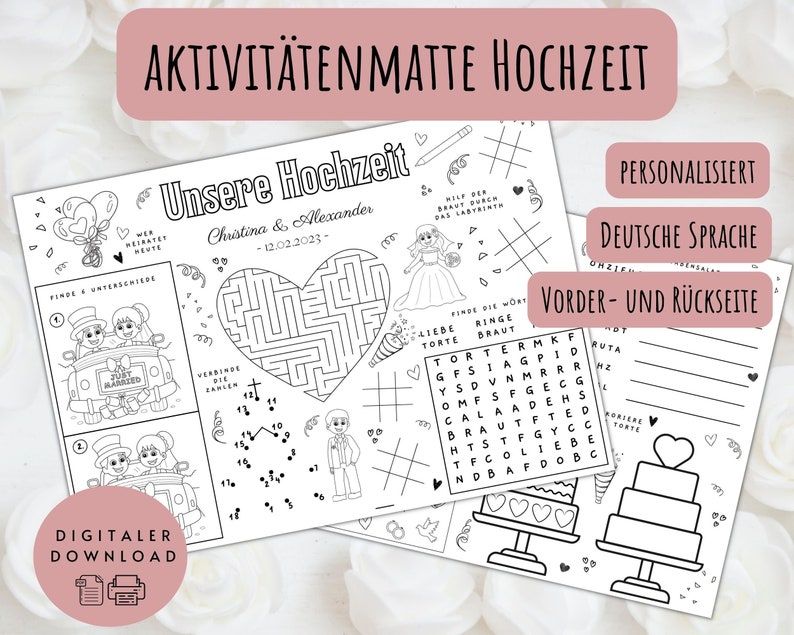 Aktivitätenmappe zur Hochzeit