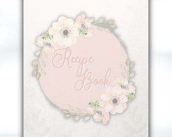 Personalized Recipe Book Cover, Index, Dividers (PDF)