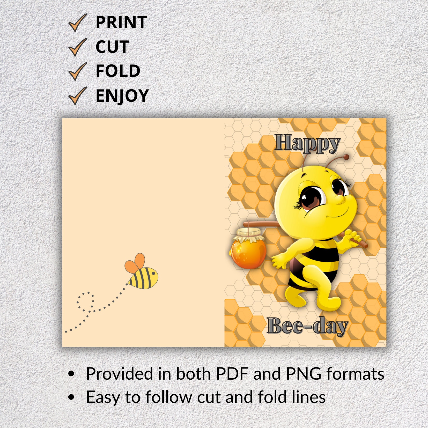 Printable Bee Birthday Card, Printable Birthday Card Funny, Digital ...