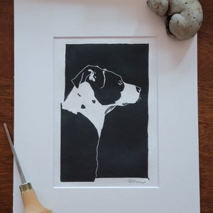 Original Linocut Print - Lu