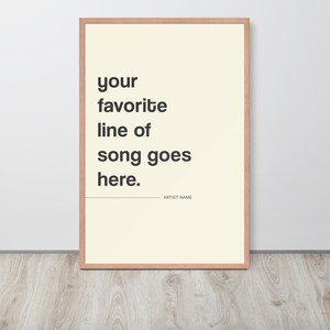 Custom Song Lyric Poster – Personalized Wall Art for Music Lovers