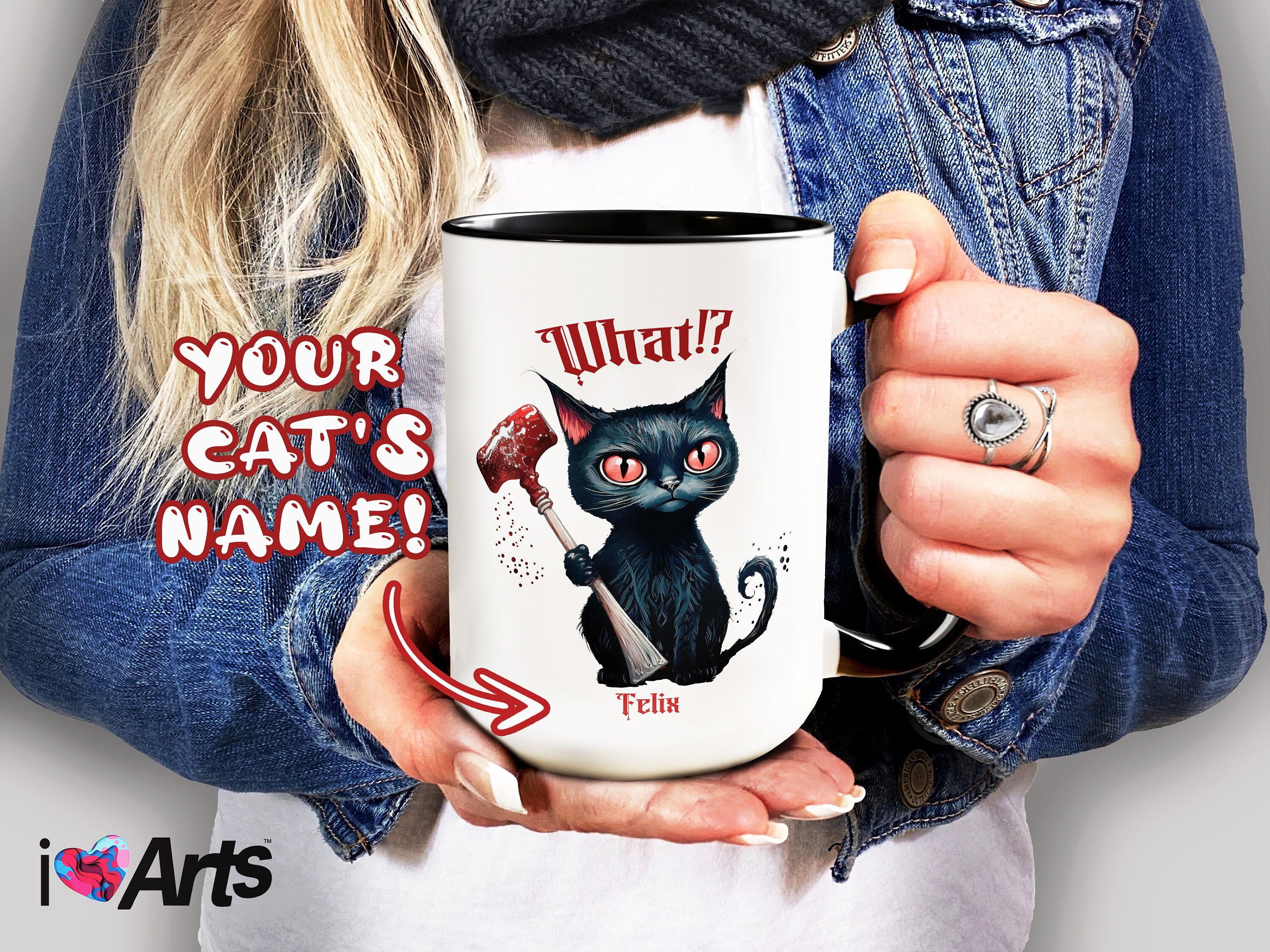 Goth Gifts for Women - Cat Gothic Tumbler Coffee Mug for Women - Cat Lover Gifts for Women - 20 oz Stainless Steel Insulated Cat Cup with Lid and