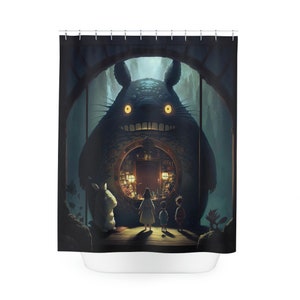 Japanese-Inspired,Manga Art Shower Curtains | Bathroom Arts, Durable Polyester Fabric, Vibrant Color Print