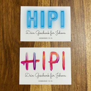 JW 2 Postkarten, Hipi, Hilfspionierdienst, Pink, Blau