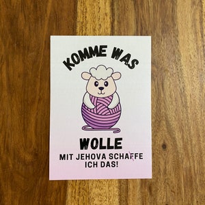 JW 2 Postkarten, Schaf, Wolle, Best life ever, JW Geschenk