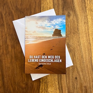 JW Karte + Umschlag, Taufe, Strand, Klappkarte