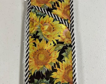 Fall Wreath Sash, Personalized Embroidered Sunflower Wreath Sash (4"x56"), D. Stevens Ribbons