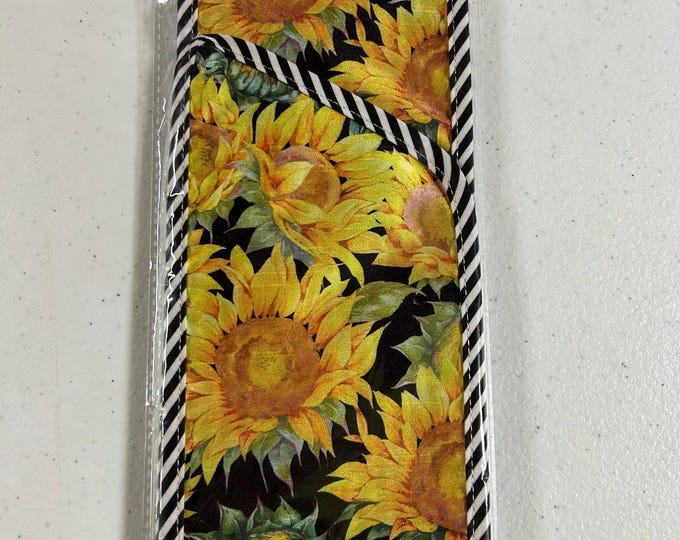 Fall Wreath Sash, Personalized Embroidered Sunflower Wreath Sash (4"x56"), D. Stevens Ribbons