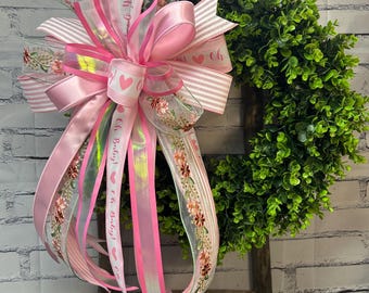 Baby announcement bow; Pink Bow, Gender Reveal