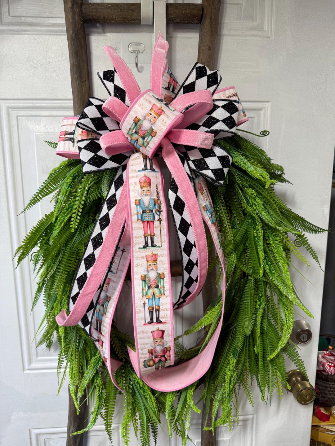 Nutcracker Pink Christmas Bow: Tree Topper or Oval Wreath - Etsy