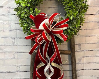 Christmas Red Velvet Bow and Wreath Sash Combo ,  Home Decor, and D Steven Red Velvet Sash