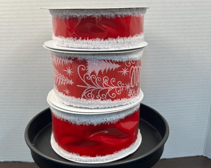 Holiday Ribbon Bundle, Red Ribbon, Christmas Ribbon
