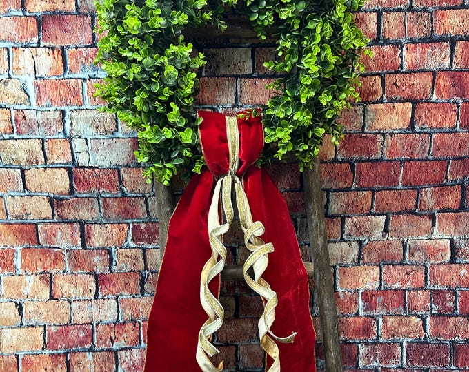 Holiday Red Velvet Banner/Sash, Home Decor, Personalization Available, D Steven Design