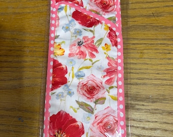 Personalized Floral Wreath Sash, Pink Polka Dot Ribbon (4"x56")