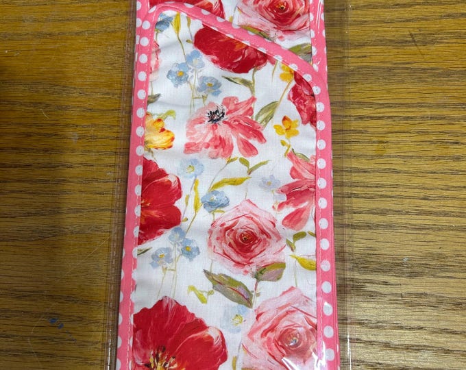 Personalized Floral Wreath Sash, Pink Polka Dot Ribbon (4"x56")
