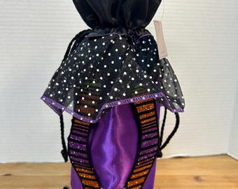 Wine Bottle Bag, Satin Sheer Witch Beverage Bag