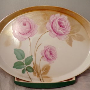 1930s R.S. Germany Pink Roses Tea Tray