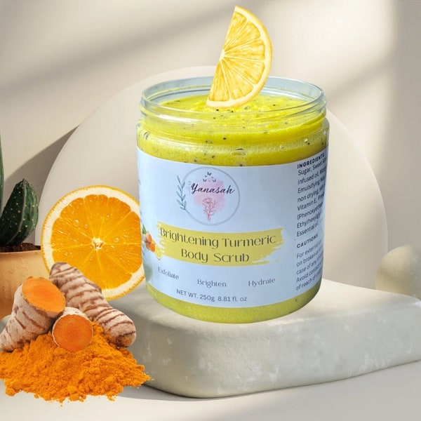 Turmeric  Sugar Body Scrub 250g, Body Scrub,  Natural Sugar Scrub, glowing skin, Vegan, Cruetly free