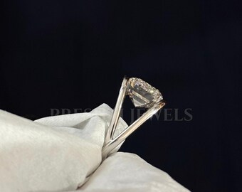 9 CTW Emerald Cut Lab Grown Diamond Men's Ring, White Gold | Floating Pressure Setting, Large Step-Cut Solitaire, Masculine Statement Band