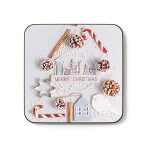 Christmas Deco Hardboard Back Coaster for Chitchen/Christmas Motiv Untersezer