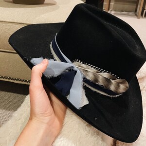 Custom Hat Band- BLUE &amp; GREY - Etsy