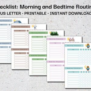Printable Checklist for Kids / Morning and Bedtime Routines/ Chore Chart / Responsibility Checklist / Instant Download / Printable