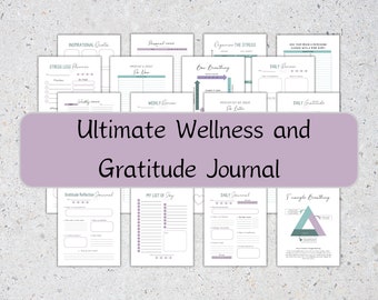 Printable Gratitude Journal PDF | Daily Mindfulness Planner & Manifestation Workbook | Stress Relief Self Care Digital Download