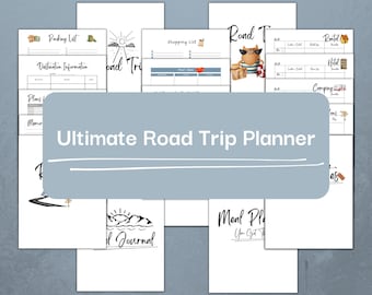 Printable Road Trip Planner Bundle, Packing List, Journal (Digital Download)