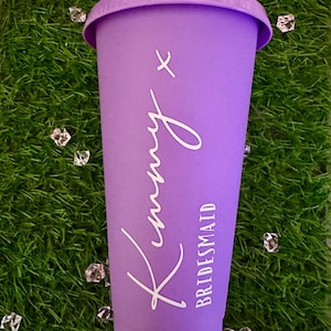 Personalised Cold Cup Bridesmaid Gift Hen Party Cups Reusable Cups Personalised Tumbler Bridal Party gift Iced Coffee Cup Bride gift Hen Do