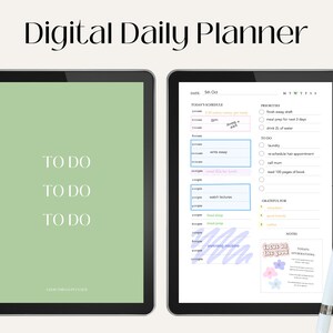 Digital Daily Planner | Undated Planner | Minimalist To Do List | Goodnotes | Notability | iPad Planner
