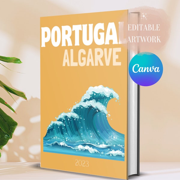 Editable Designer Digital Travel Photobook Cover - PORTUGAL - for DIY Coffee Table Book with 4 different back covers // Digital Download