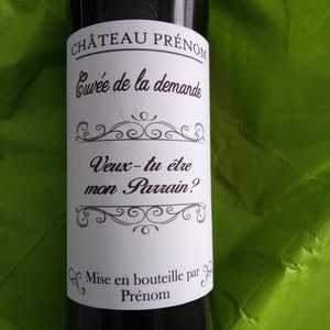 Personalized Wine Bottle Label &quot;Will you be my Godfather or Godmother?&quot;