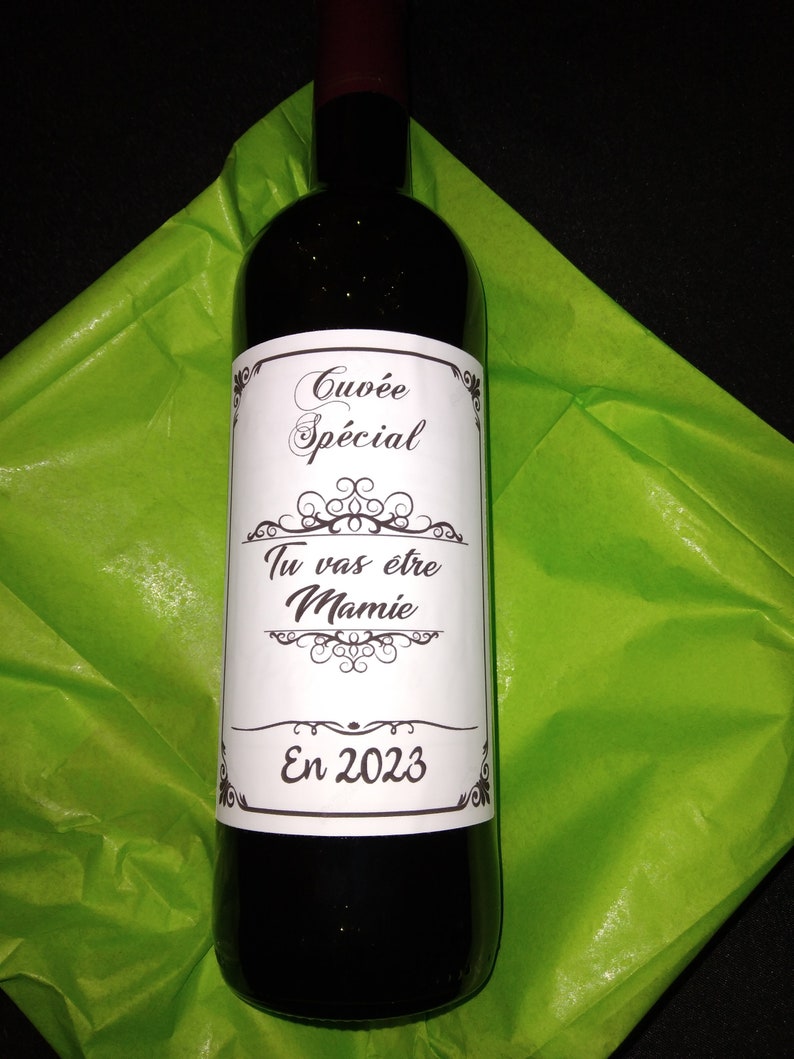 4 Étiquettes Bouteille Vin Annonce Grossesse - Annonce Naissance Originale - Made In France