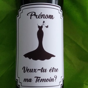 Personalized Wine Bottle Label Witness Request "Will you be my Witness" with first name