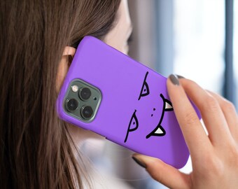 Purple Monster Smile, funda delgada brillante para iPhone 13 12 11 Pro Max Mini, XR XS X & Galaxy S20 S21 Ultra Plus