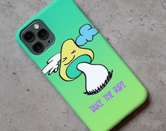 Tome el paseo, verde, hongo, estuche delgado para iPhone 13 12 11 Pro Max Mini, XR XS X y Galaxy S20 S21 Ultra Plus