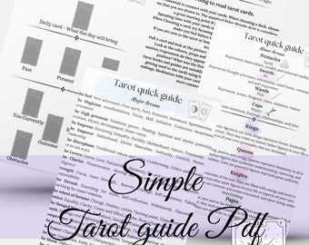 Printable Tarot guide for beginner tarot readers / tarot cards meaning / learning tarot / tarot cheat sheet