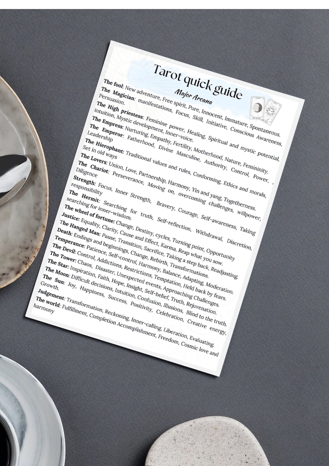 Printable Tarot Guide for Beginner Tarot Readers / Tarot Cards - Etsy