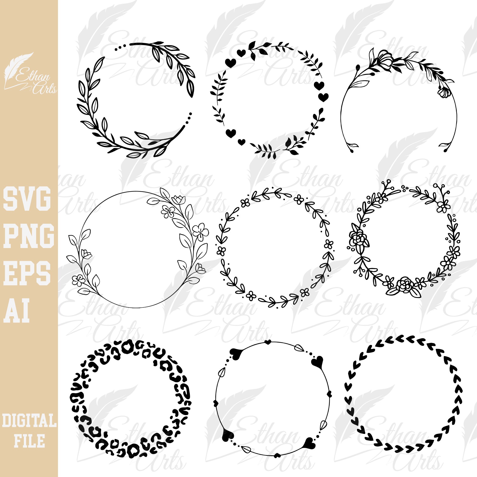 Layered Circle Frame SVG - Circle Frame SVG - Frame SVG - Cutting File -  Shape Svg - Circle Frame Clip Art - Wreath Svg - Png - Dxf