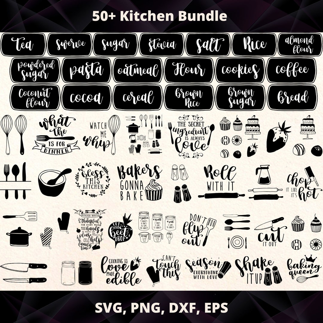 Pantry Labels Bundle SVG Pantry SVG Kitchen Labels SVG Canister Labels