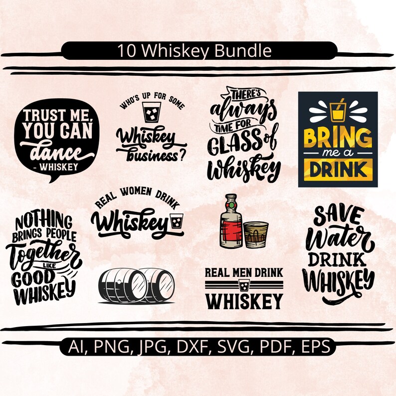 Whiskey SVG Bundle Alcohol Sayings Svg Drinking Quotes Svg Etsy Australia