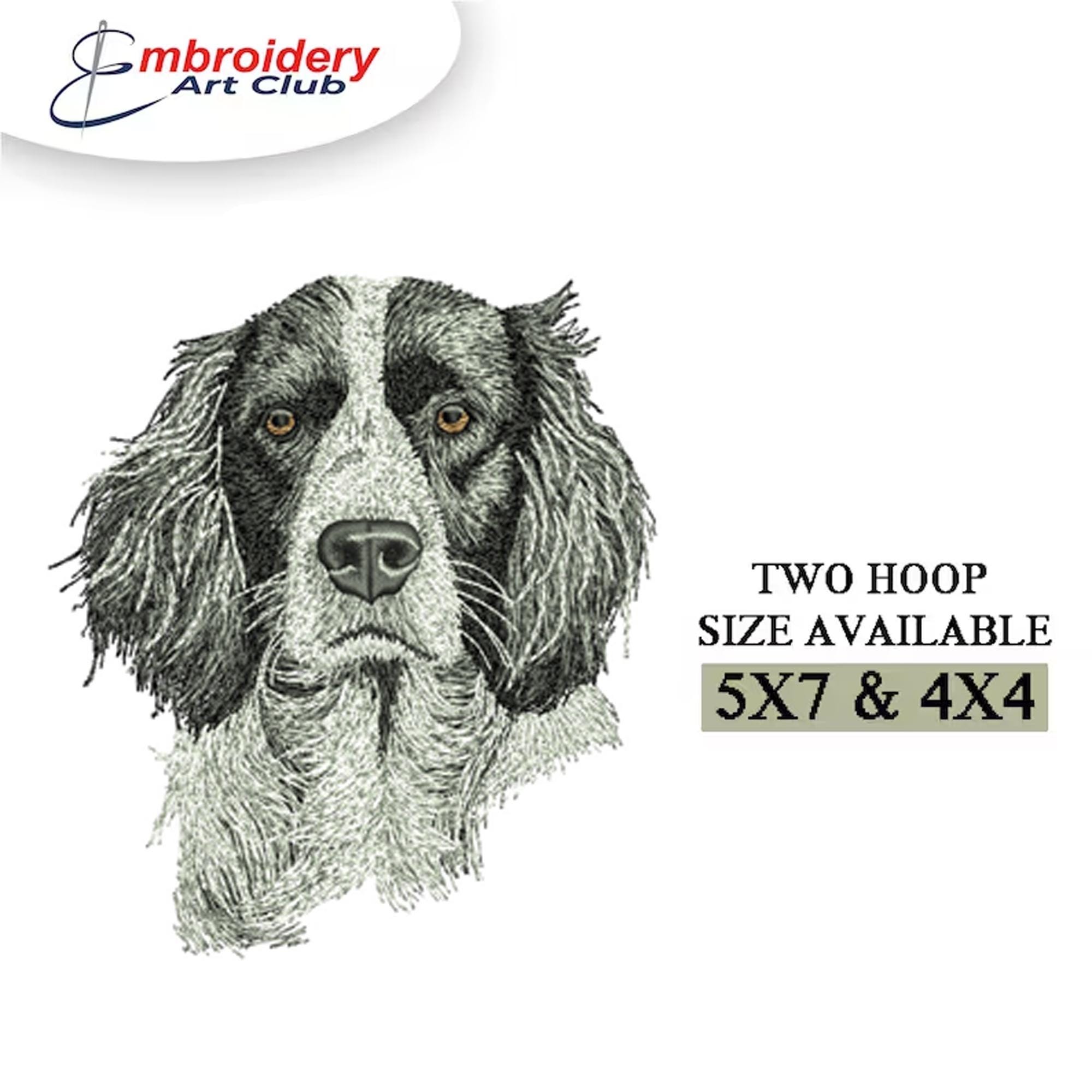 English Springer Spaniel Embroidery Designs | realistic dog | Springer Spaniel dog embroidery | spaniel embroidery | animal embroidery