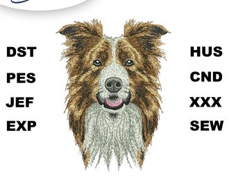 Australian shepherd Embroidery Designs | realistic dog | Australian shepherd dog embroidery | aussie embroidery | animal embroidery