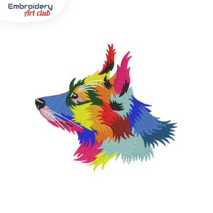 Cute Painting Dog Embroidery Designs Beautiful Dog Face T- shirt Machine Embroidery Digital File