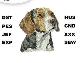 American Beagle Embroidery Designs | realistic dog | American Beagle dog embroidery | Beagle dog embroidery | animal embroidery