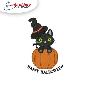 Halloween Cat embroidery designs  - Pumpkin Machine Embroidery Files - Halloween Embroidery - Pes Files - Happy Halloween designs