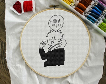 Yuji JJK Anime Cross Stitch Pattern: Funny Manga (Digital Download)