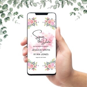 DIY Digital Save The Date | Electronic Invitation | Canva | Electronic Save The Date Invite | Mobile Phone Text Email SMS Evite